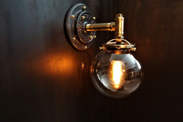 Industrial Brass Edison Globe Sconce