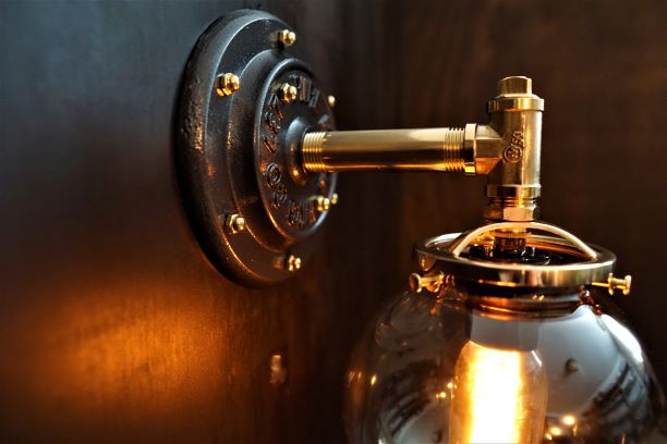 Industrial Brass Edison Globe Sconce