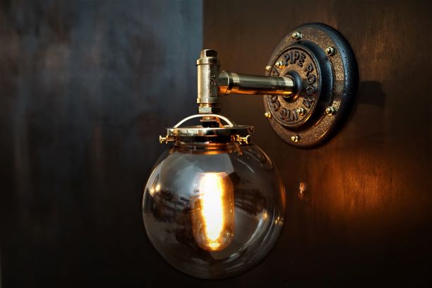 Industrial Brass Edison Globe Sconce
