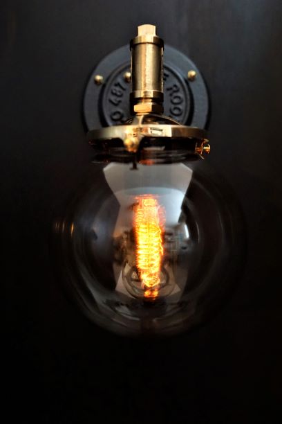 Industrial Brass Edison Globe Sconce