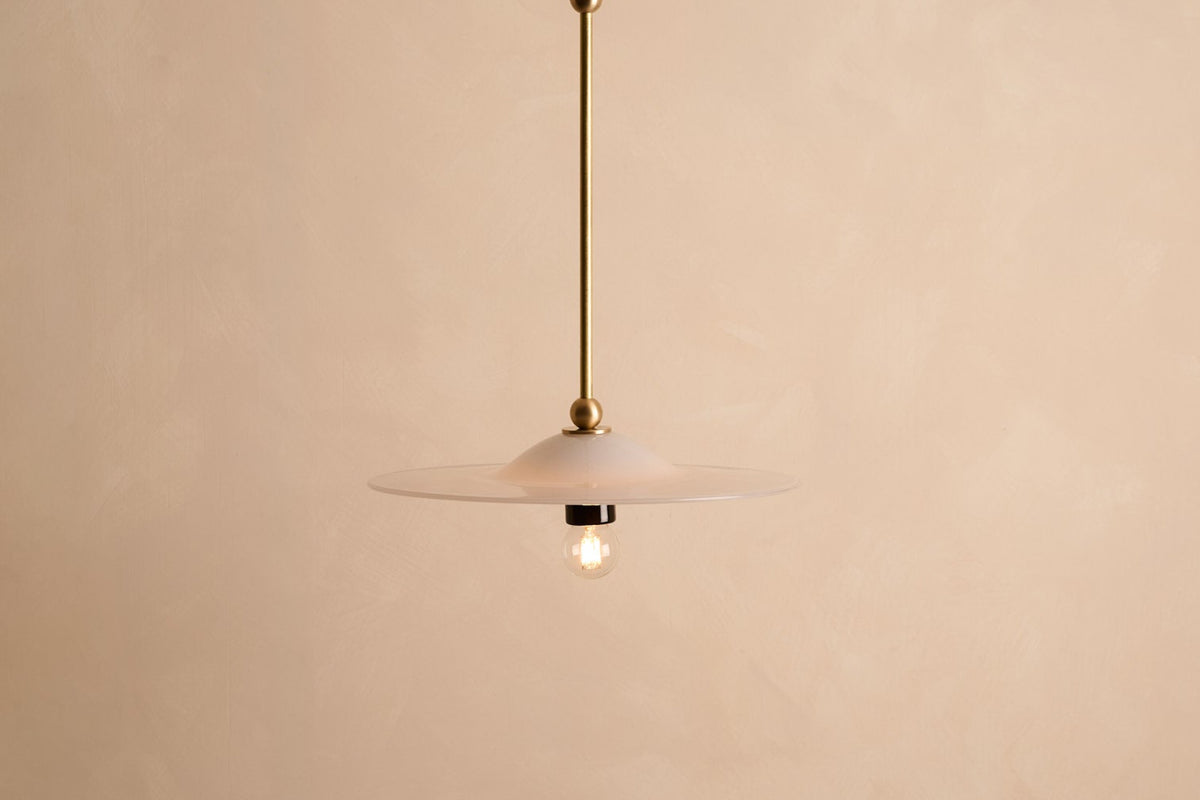 Classic Rondel "Alabaster" Pendant Light