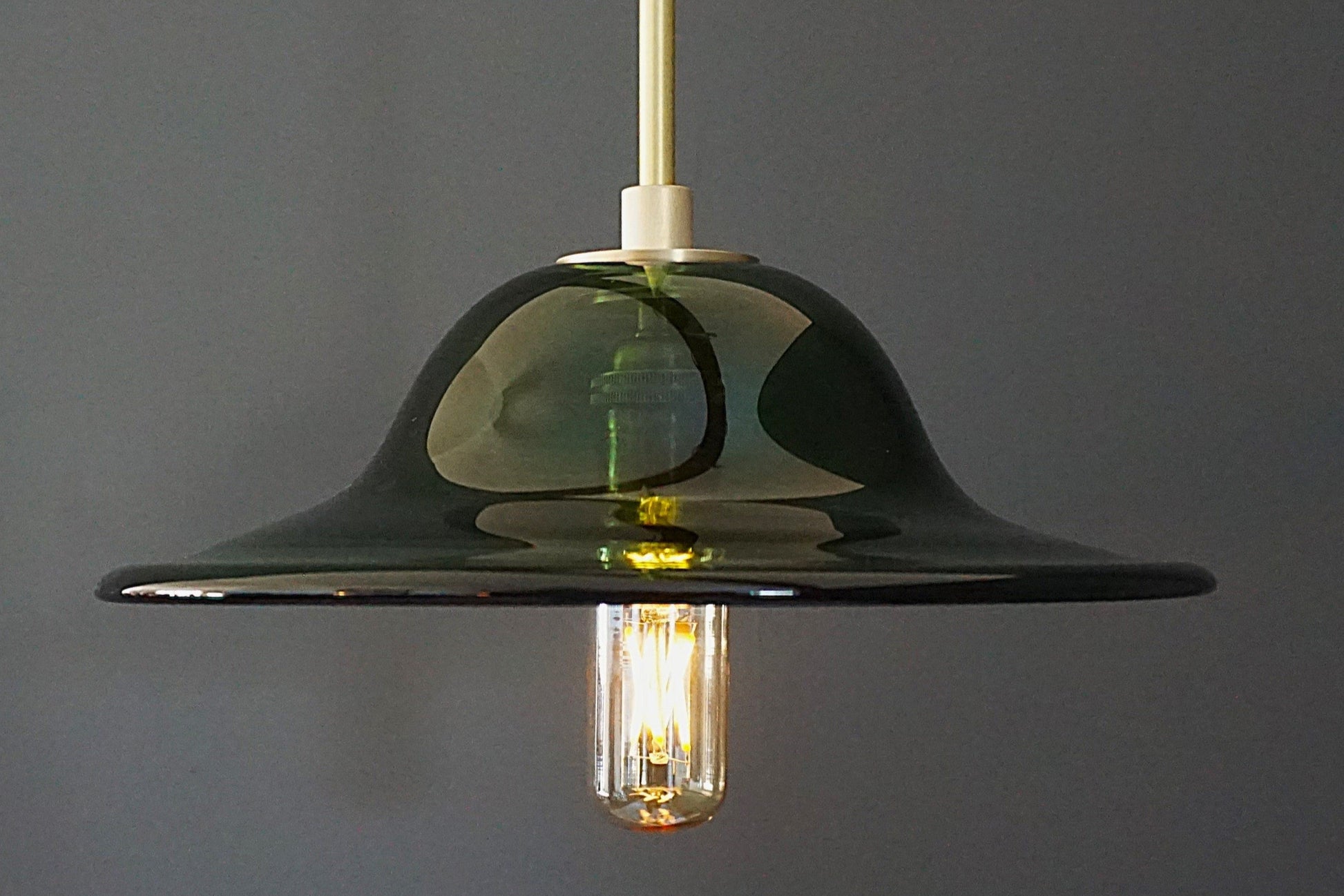 The Bankers Shade - R.V.HARGRAVE    # BLOWN GLASS PENDANT LIGHT