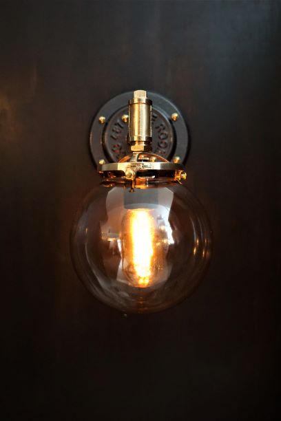 Industrial Brass Edison Globe Sconce