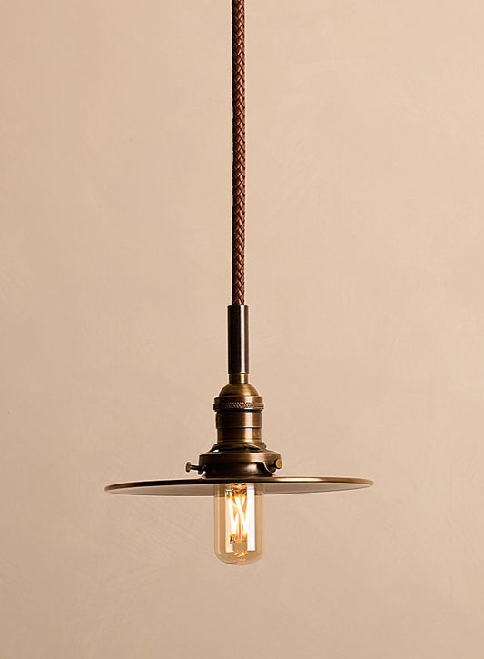 The "Merc" Leather & Brass Pendant Light