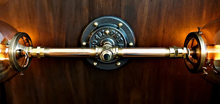 Industrial Brass Edison Wall Light/Vanity Light - R.V.HARGRAVE    # # Edison bulb brass industrial lighting