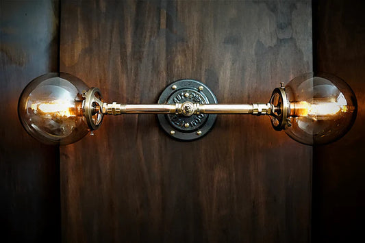 Industrial Brass Edison Wall Light/Vanity Light
