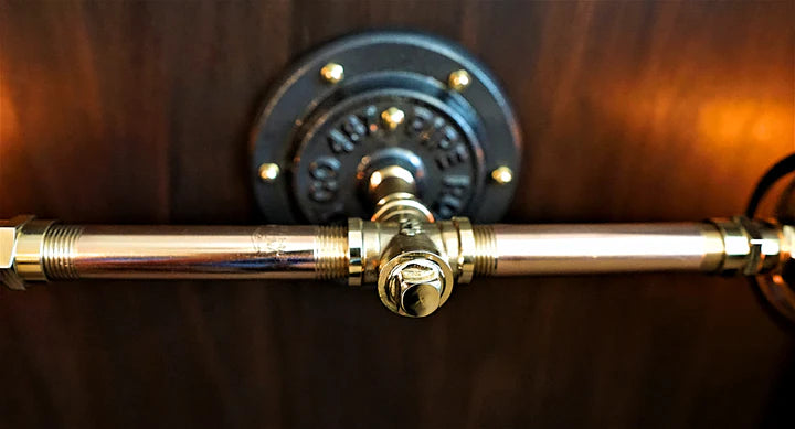 Industrial Brass Edison Wall Light/Vanity Light - R.V.HARGRAVE    # # Edison bulb brass industrial lighting