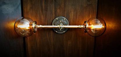 Industrial Brass Edison Wall Light/Vanity Light - R.V.HARGRAVE    # # Edison bulb brass industrial lighting