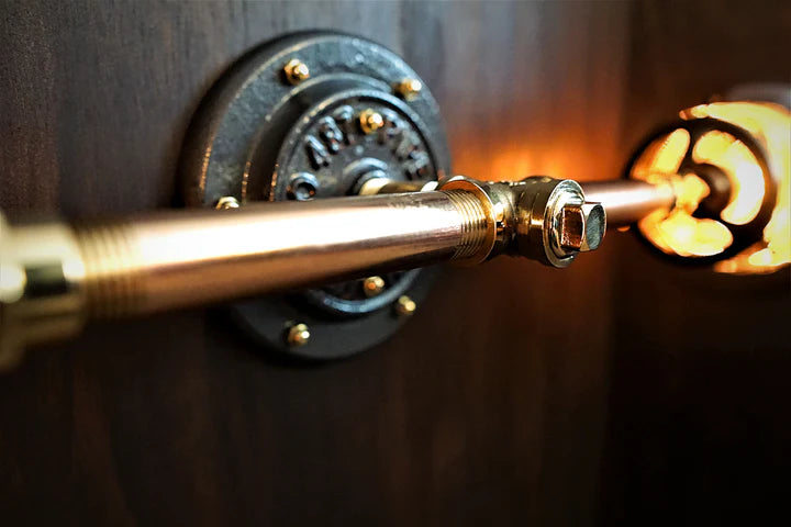 Industrial Brass Edison Wall Light/Vanity Light - R.V.HARGRAVE    # # Edison bulb brass industrial lighting